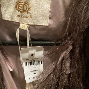 QED London Long Hair Faux Fur Coat Jacket